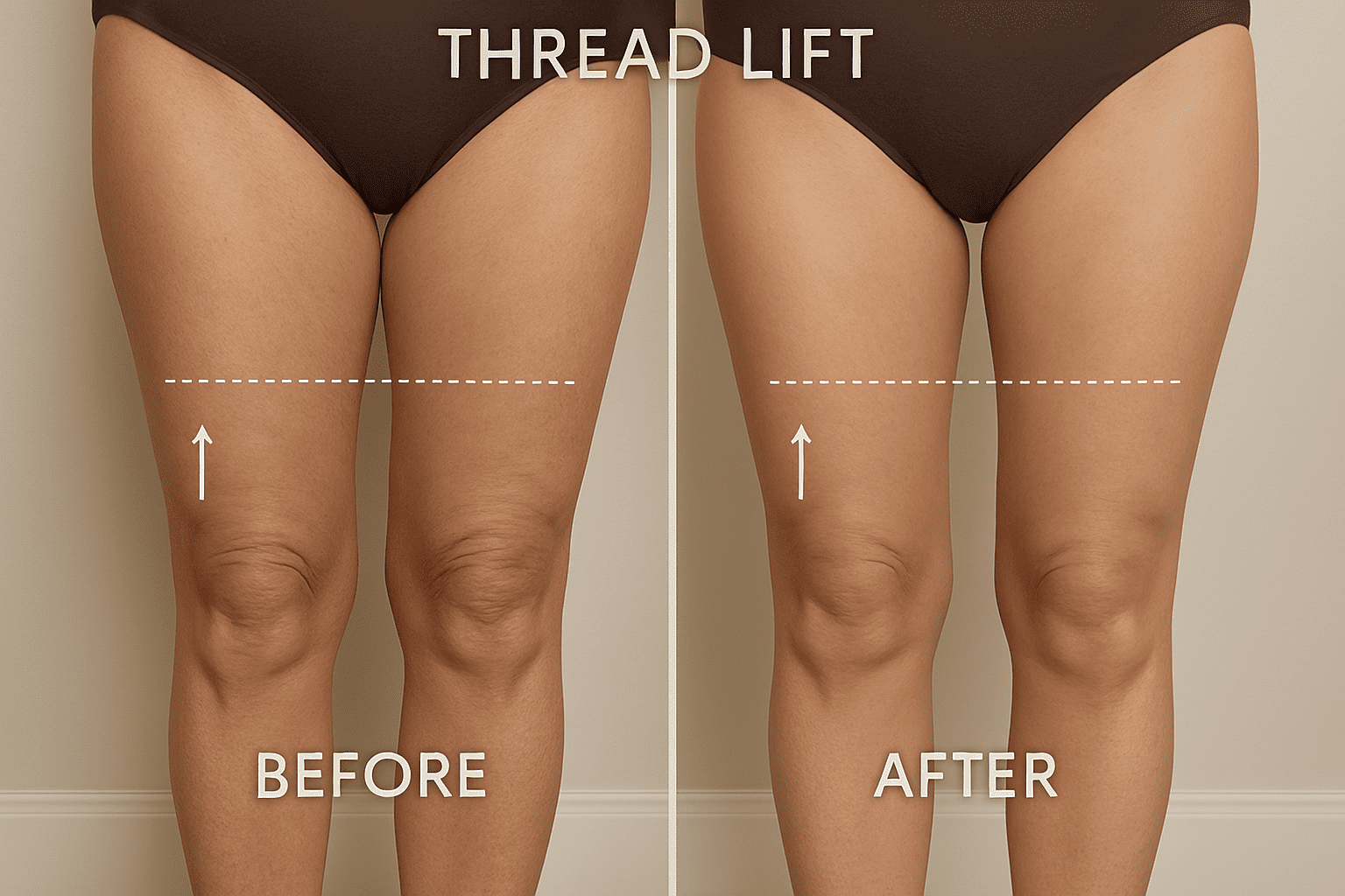 thread lift legs before and after