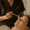 Botox injection being administered near the forehead area.