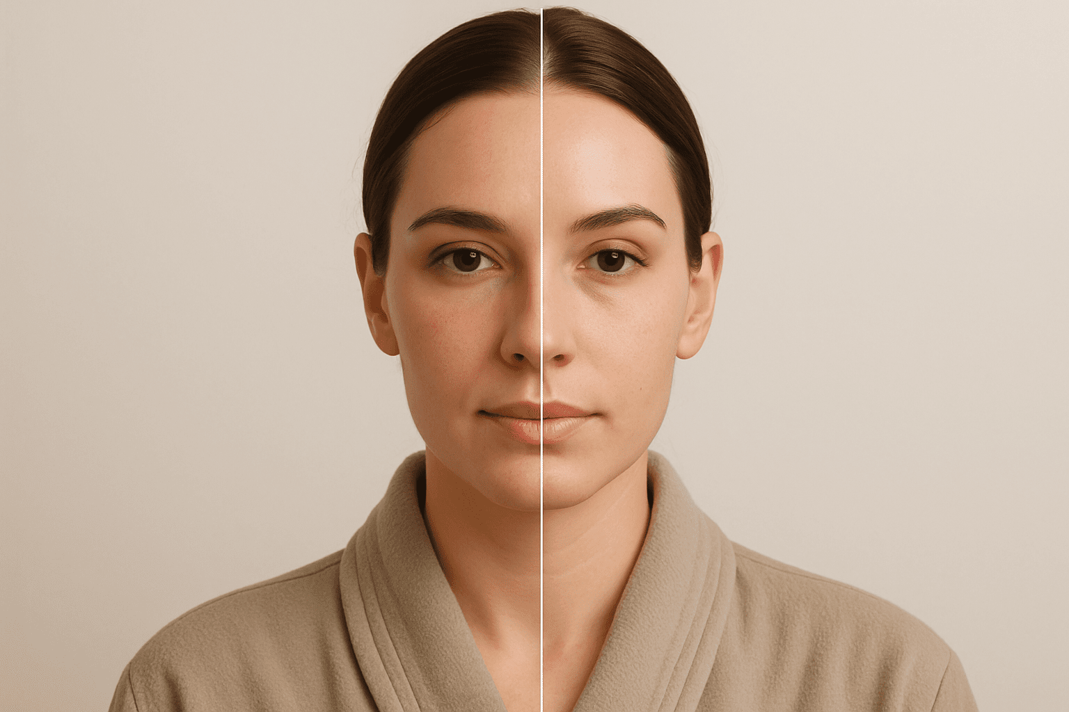 2025 10 myskintasticcom blog co2 laser vs microneedling v1  my skintastic - woman with a visible before and after skin transformation.