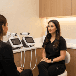 Consultation comparing electrolysis vs laser hair removal for sensitive skin