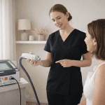 laser hair removal vs electrolysis consultation with device explanation