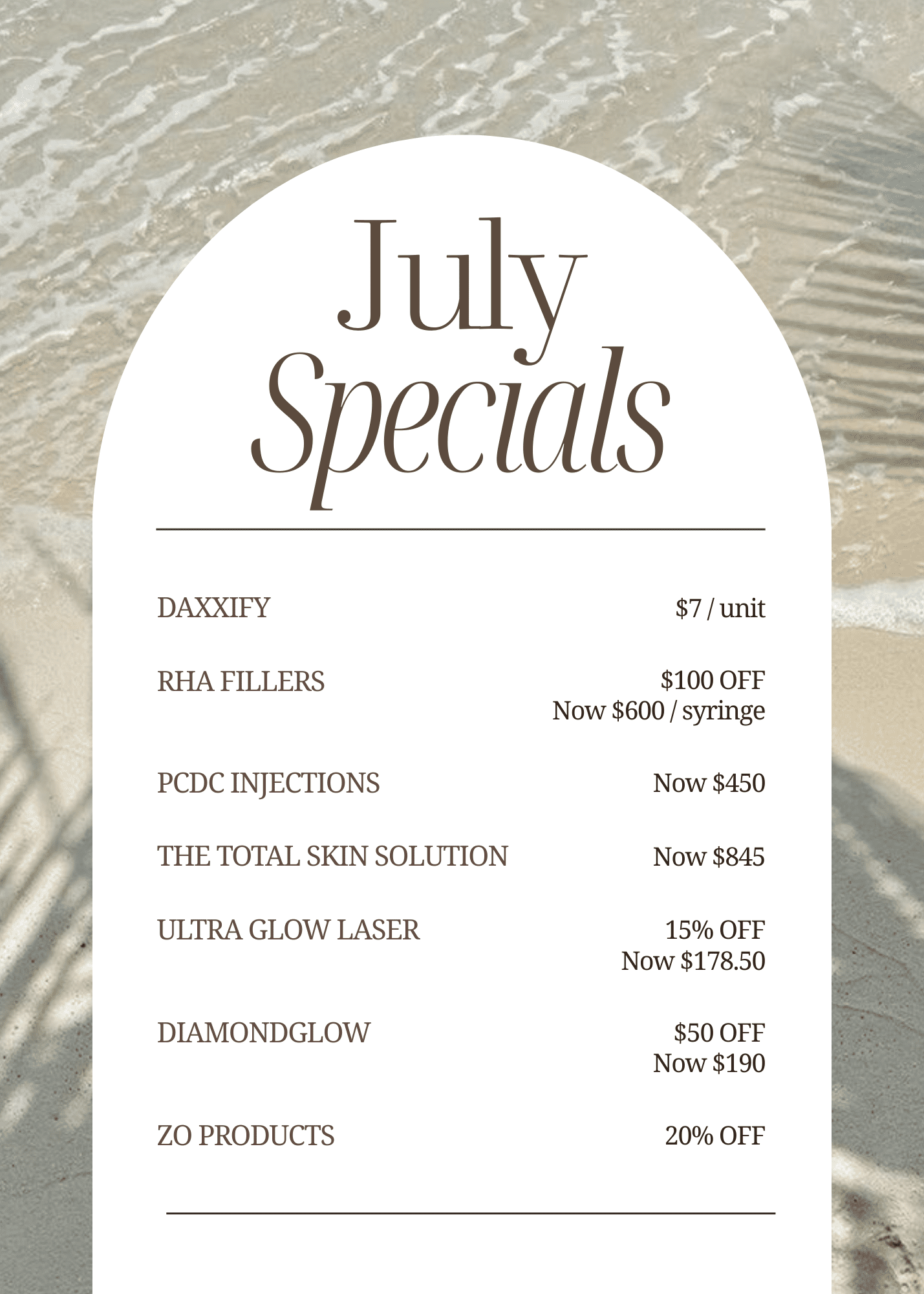 skintastic july specials post 5 x 7 in
