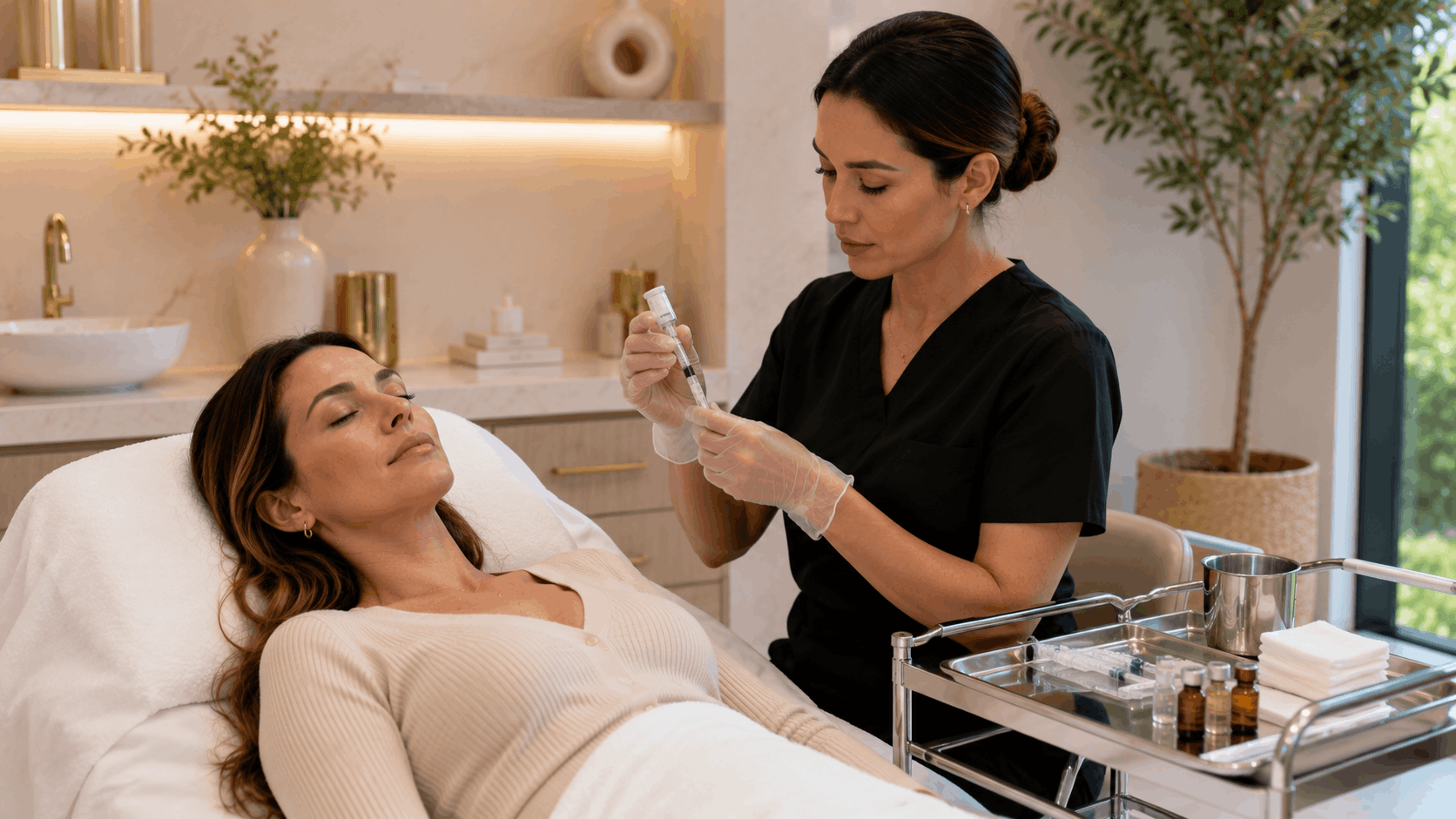 pdgf injections for skin rejuvenation during a regenerative treatment.