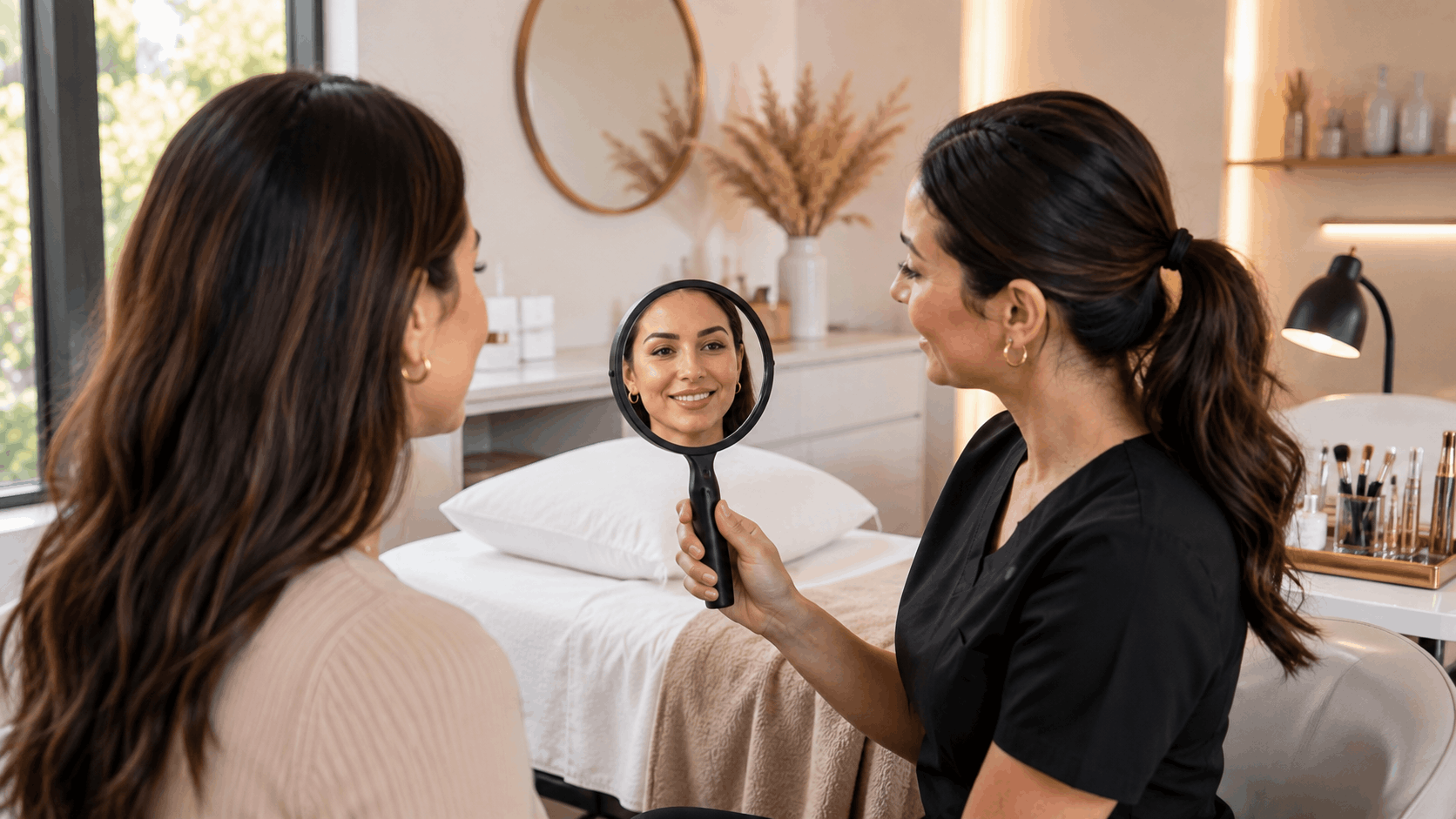 powder brows healing consultation showing progress during the recovery process.