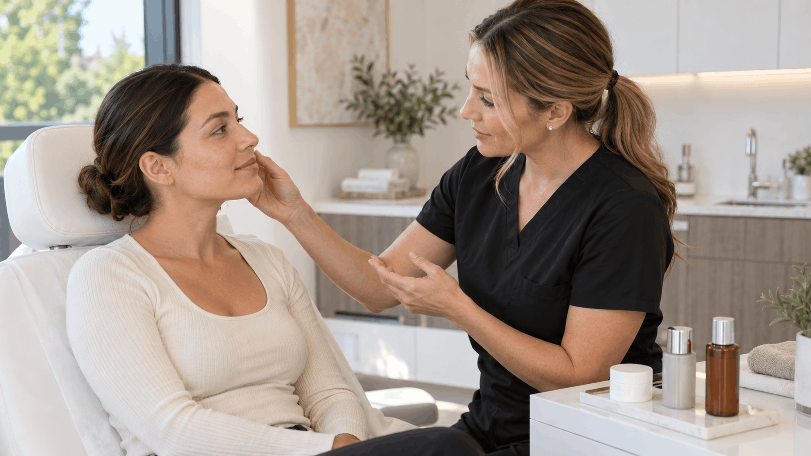 illuminize vs vitalize vs rejuvenize peel consultation with skincare professional