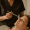Botox injection being administered near the forehead area.