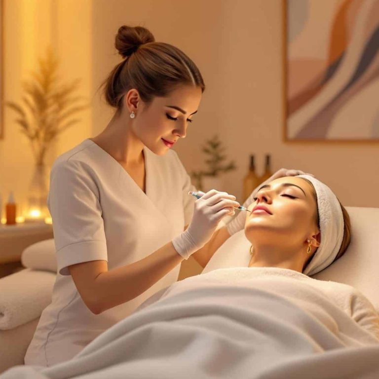 a skilled aesthetician carefully administers botox injections to a relaxed client highlighting the gentle and precise approach to minimizing discomfort scaled 2